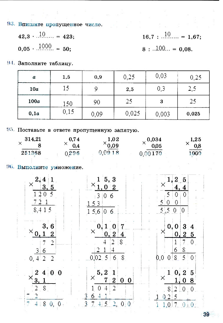 гдз 6 класс рабочая тетрадь страница 39 математика Бунимович, Кузнецова