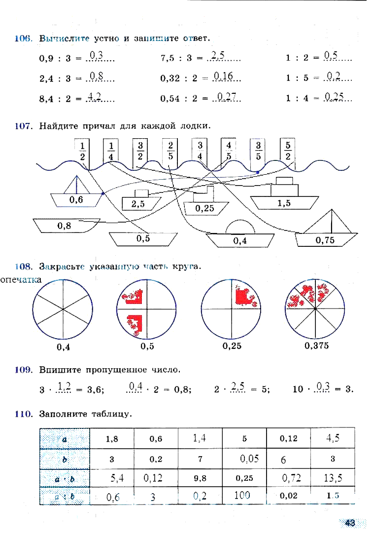 гдз 6 класс рабочая тетрадь страница 43 математика Бунимович, Кузнецова