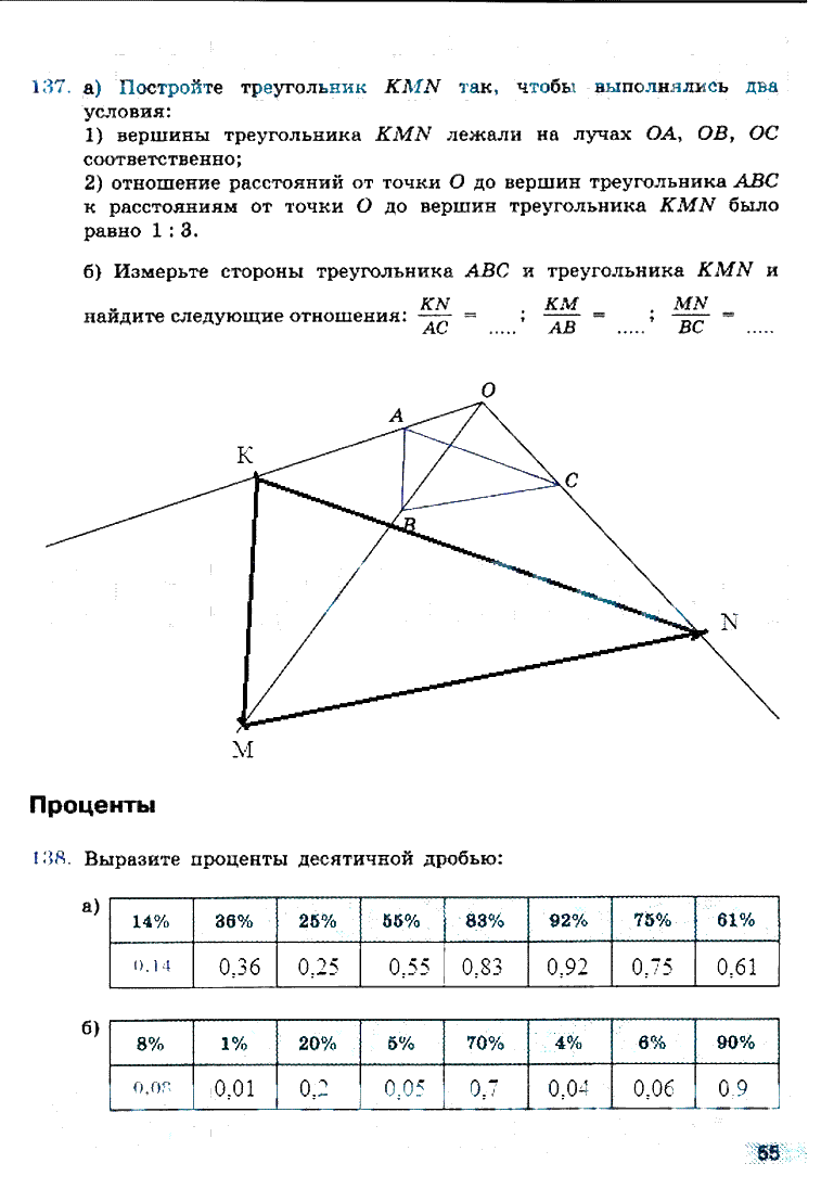 гдз 6 класс рабочая тетрадь страница 55 математика Бунимович, Кузнецова