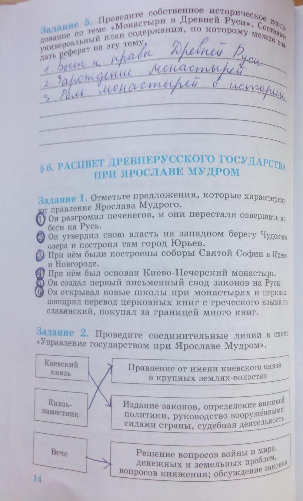 гдз 6 класс рабочая тетрадь страница 14 история Данилов, Косулина
