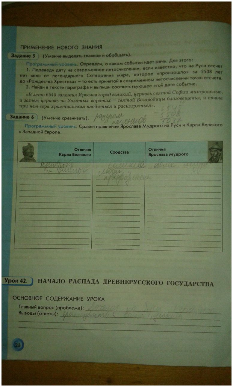 гдз 6 класс рабочая тетрадь страница 26 история Данилов, Давыдова