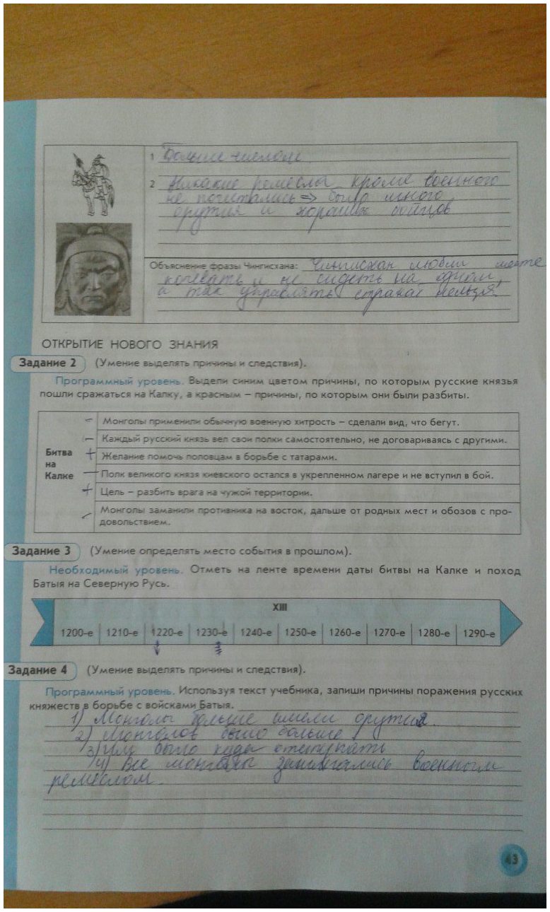 гдз 6 класс рабочая тетрадь страница 43 история Данилов, Давыдова