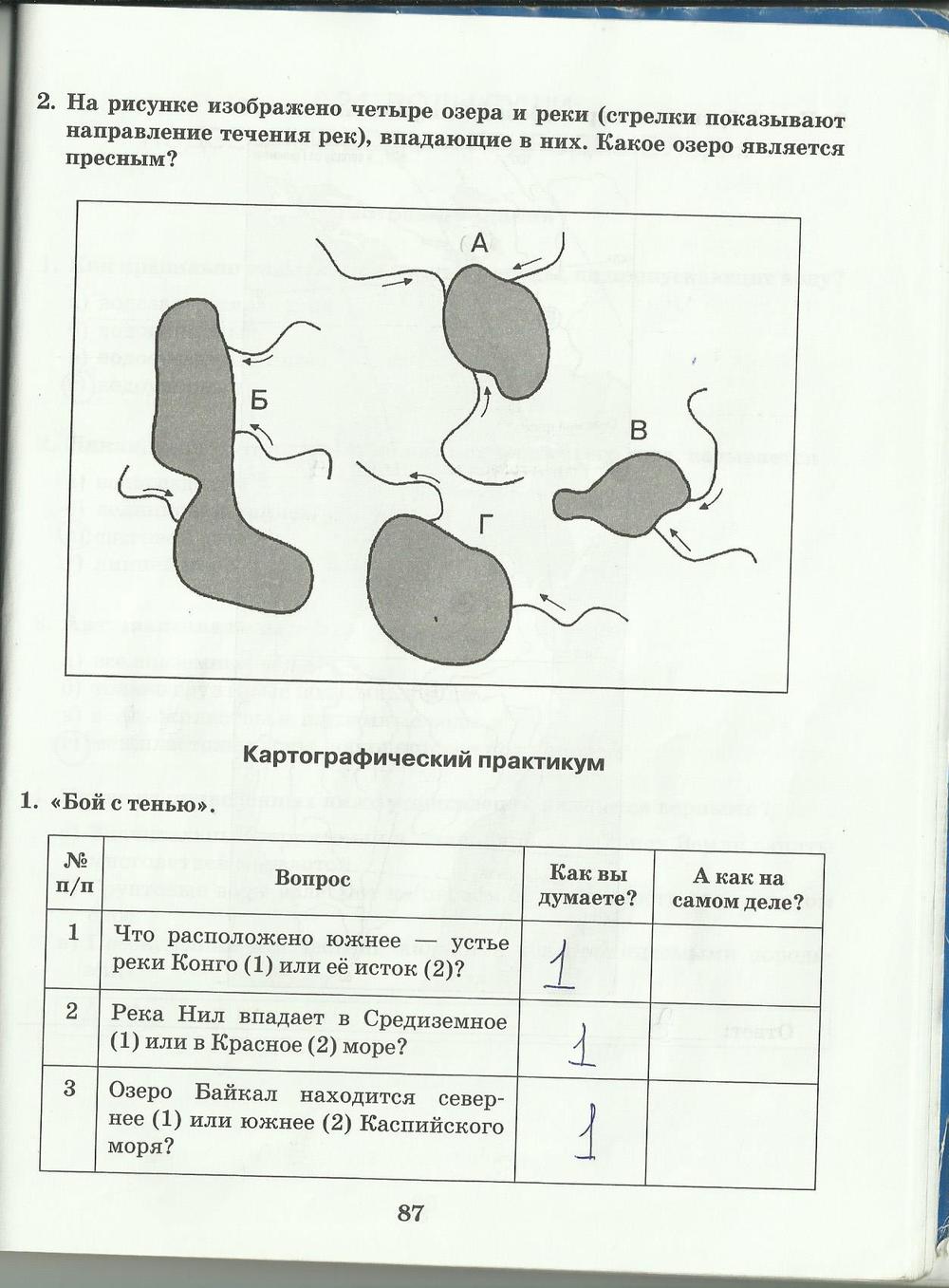 гдз 6 класс рабочая тетрадь страница 87 география Домогацких