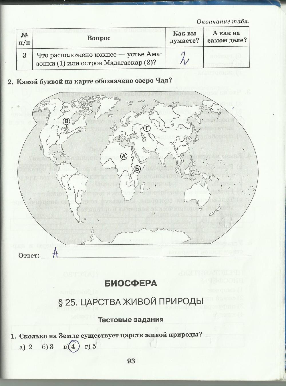 гдз 6 класс рабочая тетрадь страница 93 география Домогацких