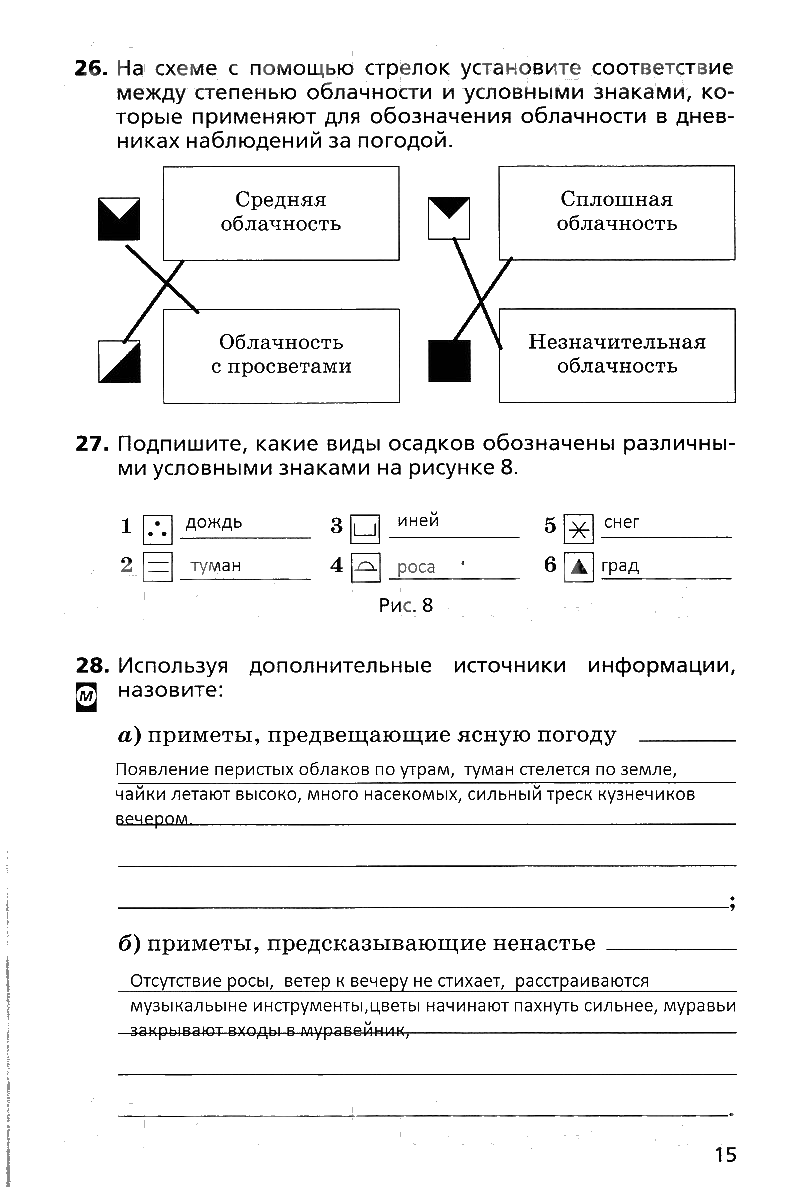 гдз 6 класс рабочая тетрадь страница 15 география Дронов, Савельева