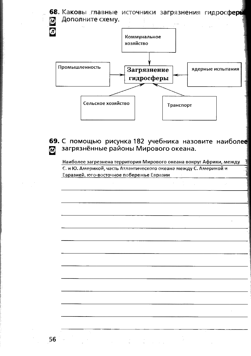 гдз 6 класс рабочая тетрадь страница 56 география Дронов, Савельева