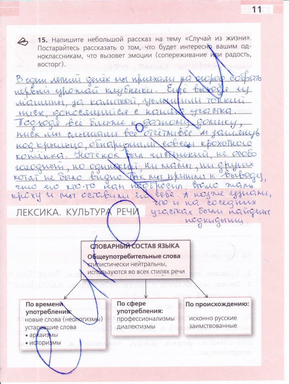 гдз 6 класс рабочая тетрадь страница 11 русский язык Ефремова