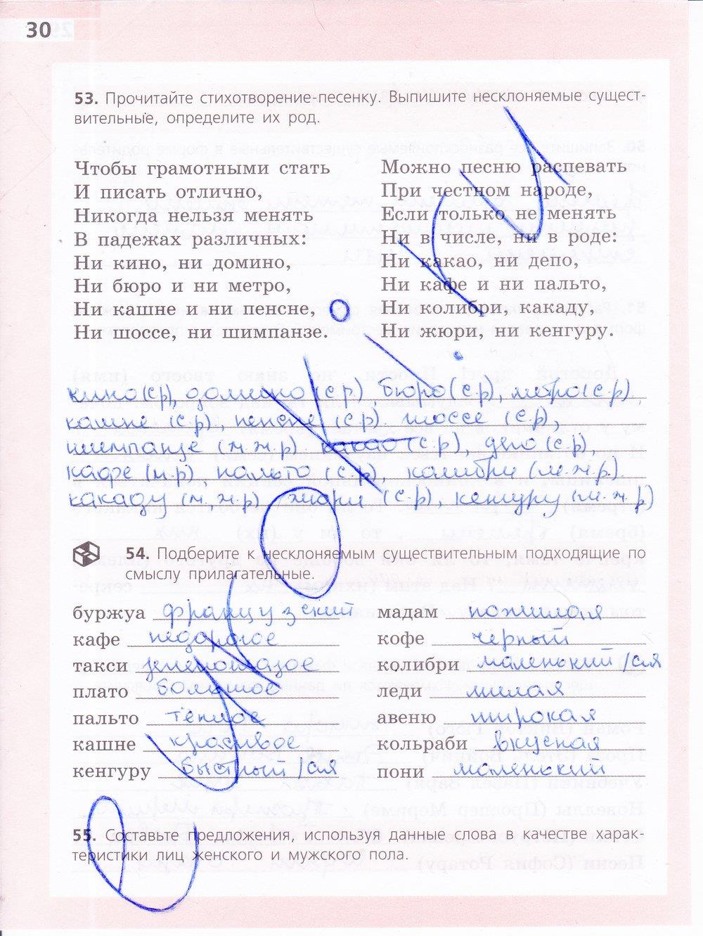 гдз 6 класс рабочая тетрадь страница 30 русский язык Ефремова