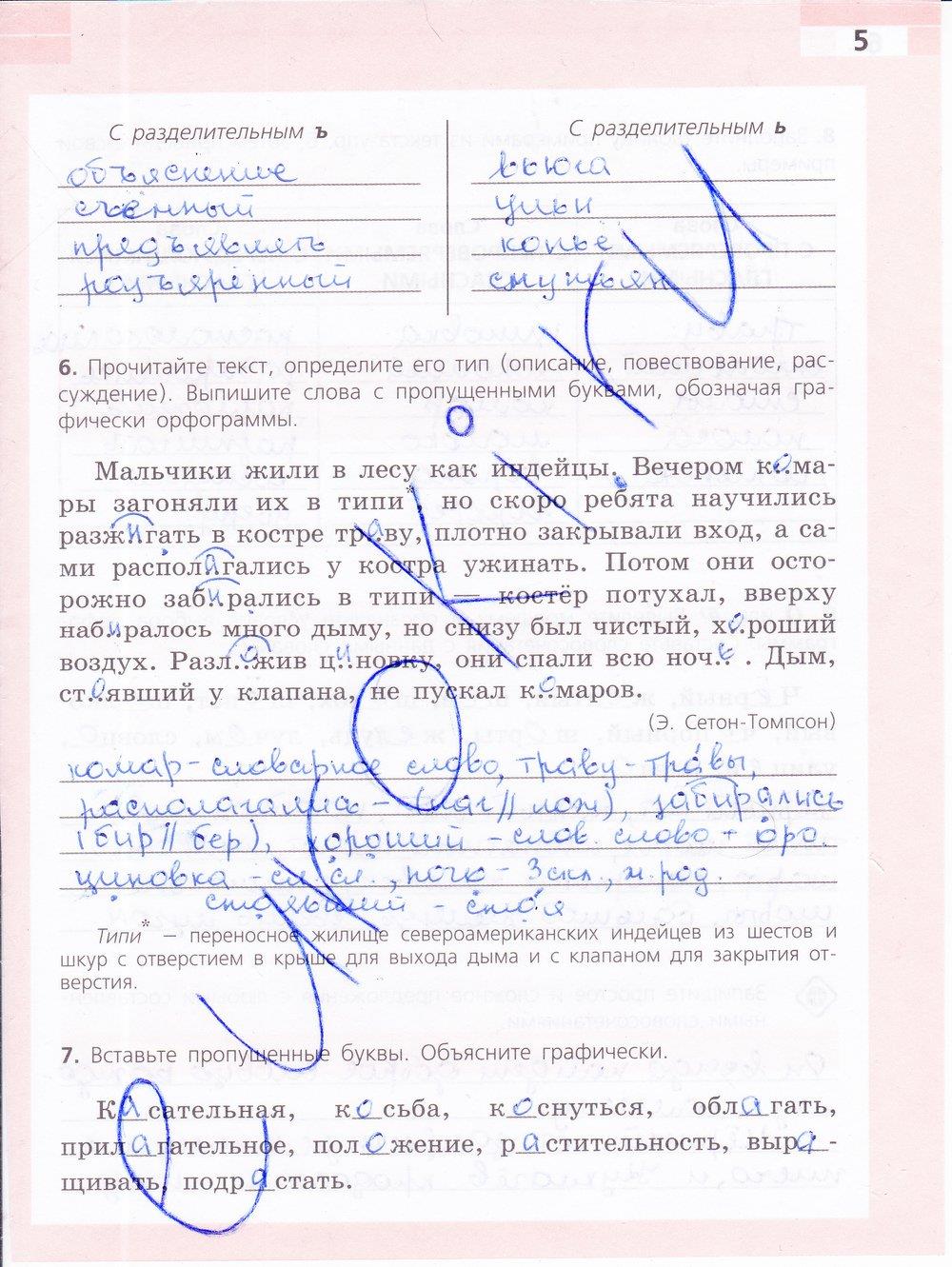 гдз 6 класс рабочая тетрадь страница 5 русский язык Ефремова