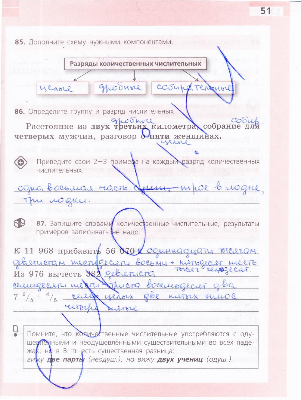 гдз 6 класс рабочая тетрадь страница 51 русский язык Ефремова