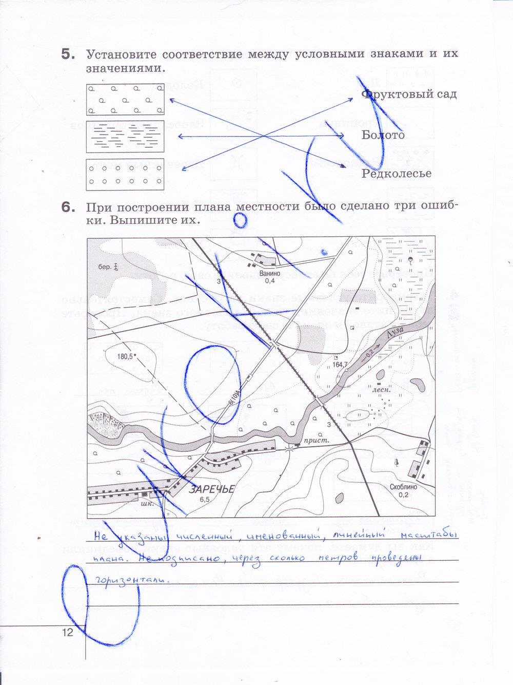 гдз 6 класс рабочая тетрадь страница 12 география Карташева, Курчина
