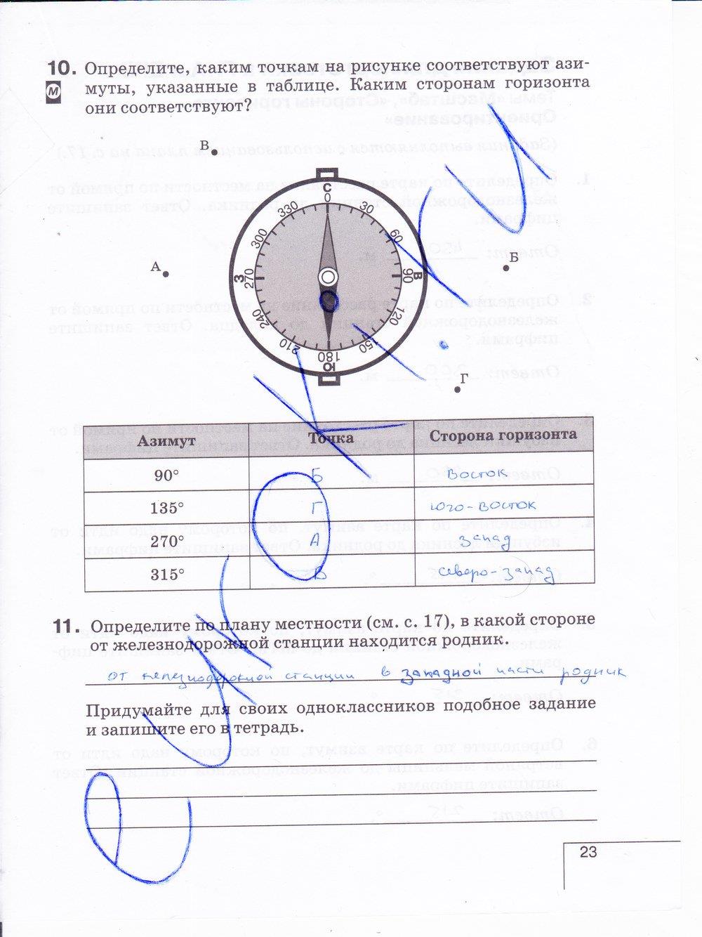 гдз 6 класс рабочая тетрадь страница 23 география Карташева, Курчина