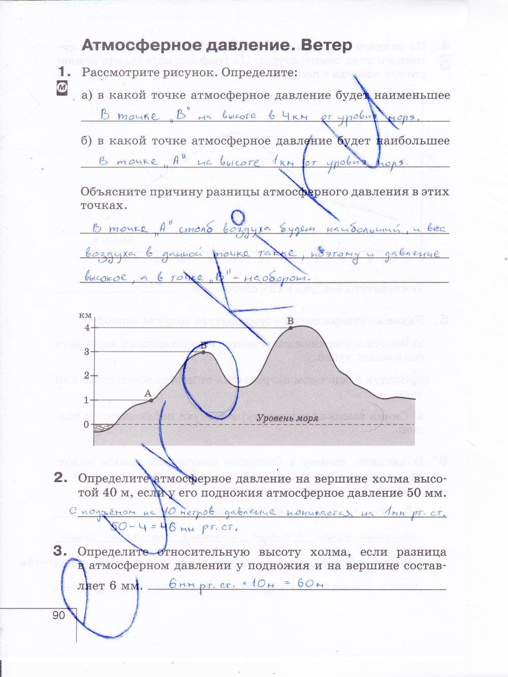 гдз 6 класс рабочая тетрадь страница 90 география Карташева, Курчина