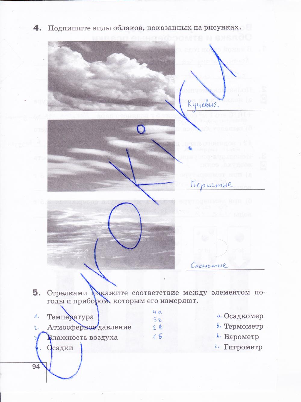 гдз 6 класс рабочая тетрадь страница 94 география Карташева, Курчина