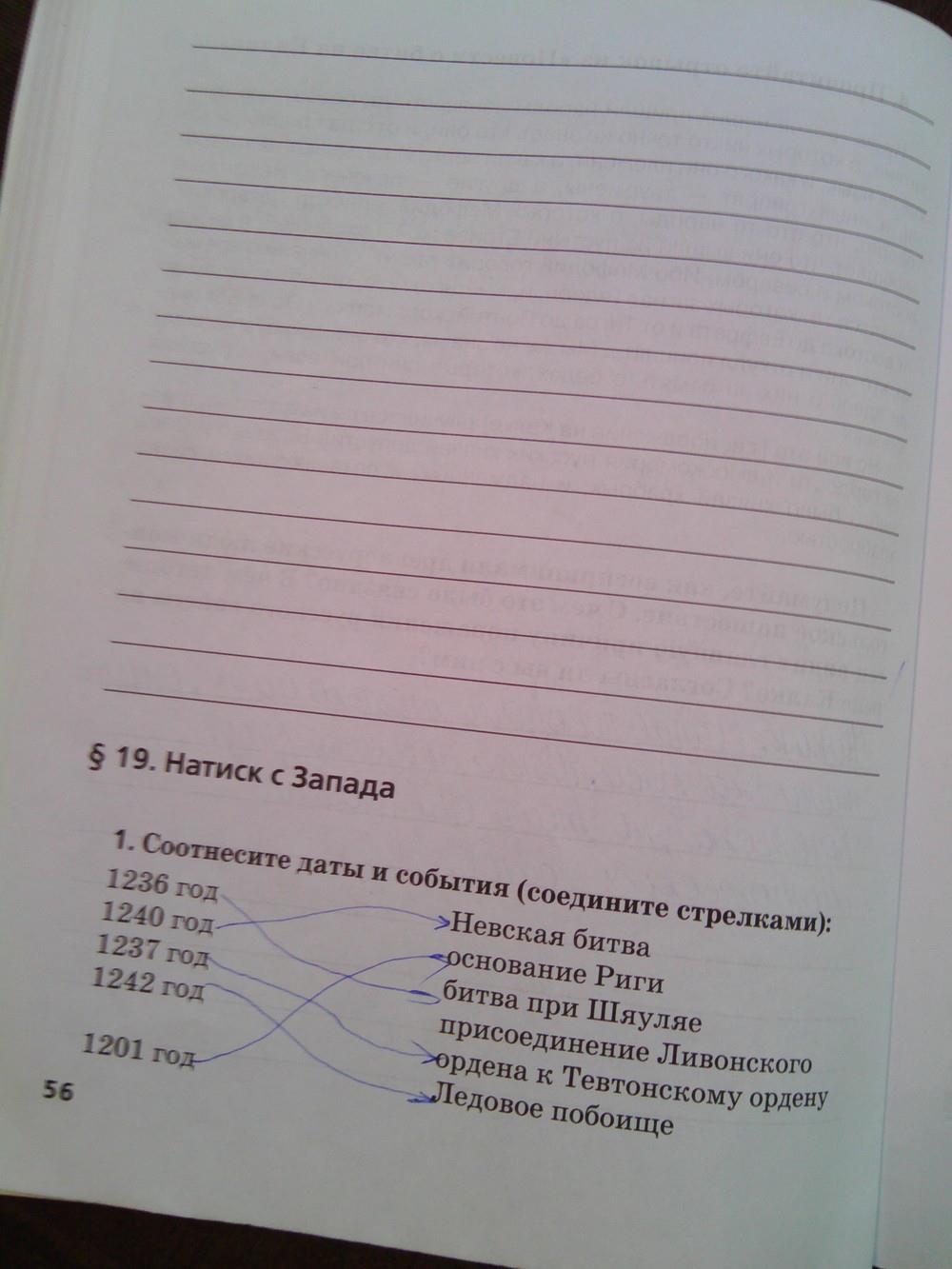 гдз 6 класс рабочая тетрадь страница 56 история Кочегаров к учебнику Пчелова