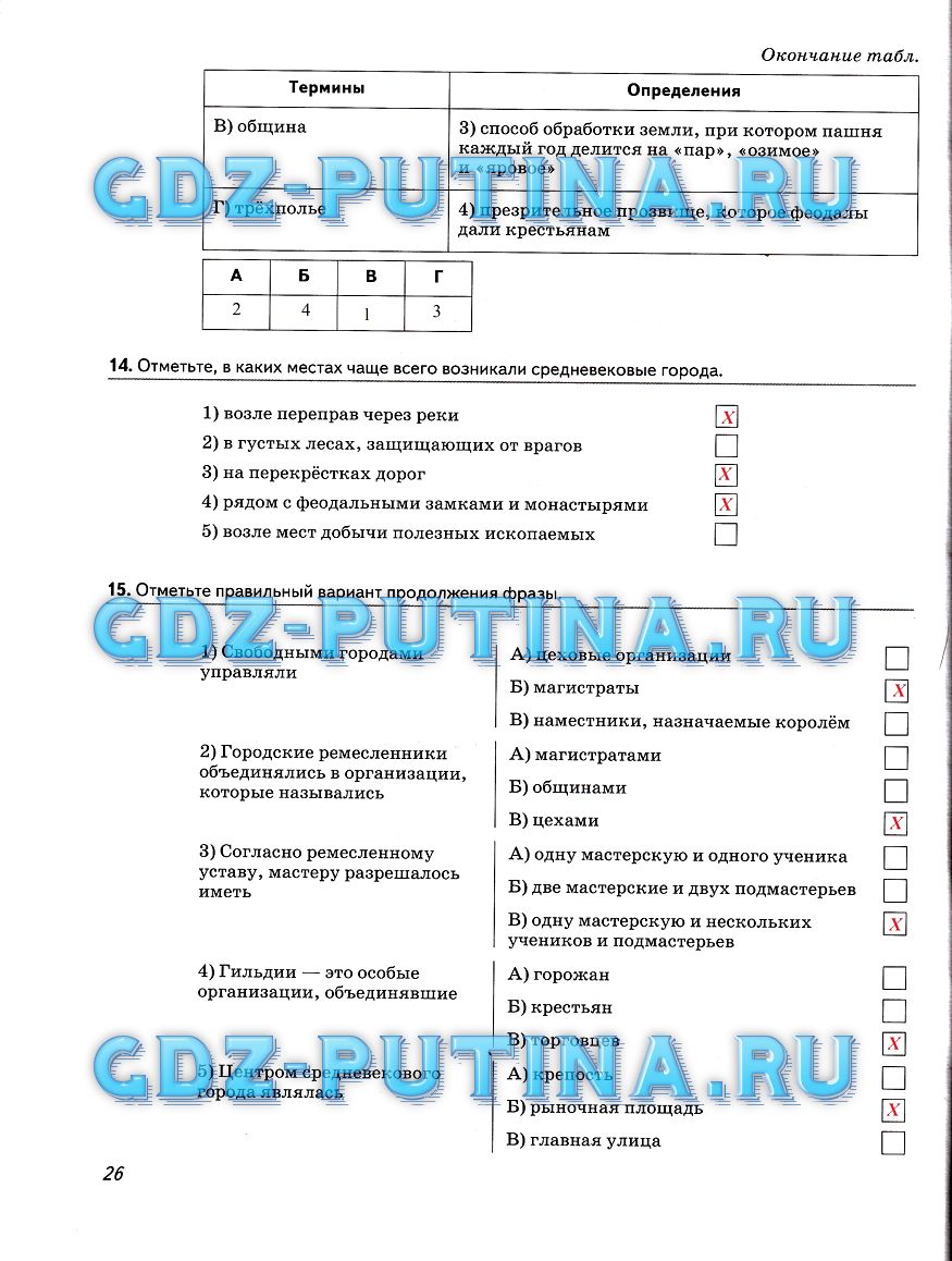 гдз 6 класс рабочая тетрадь страница 26 история Колпаков, Пономарев
