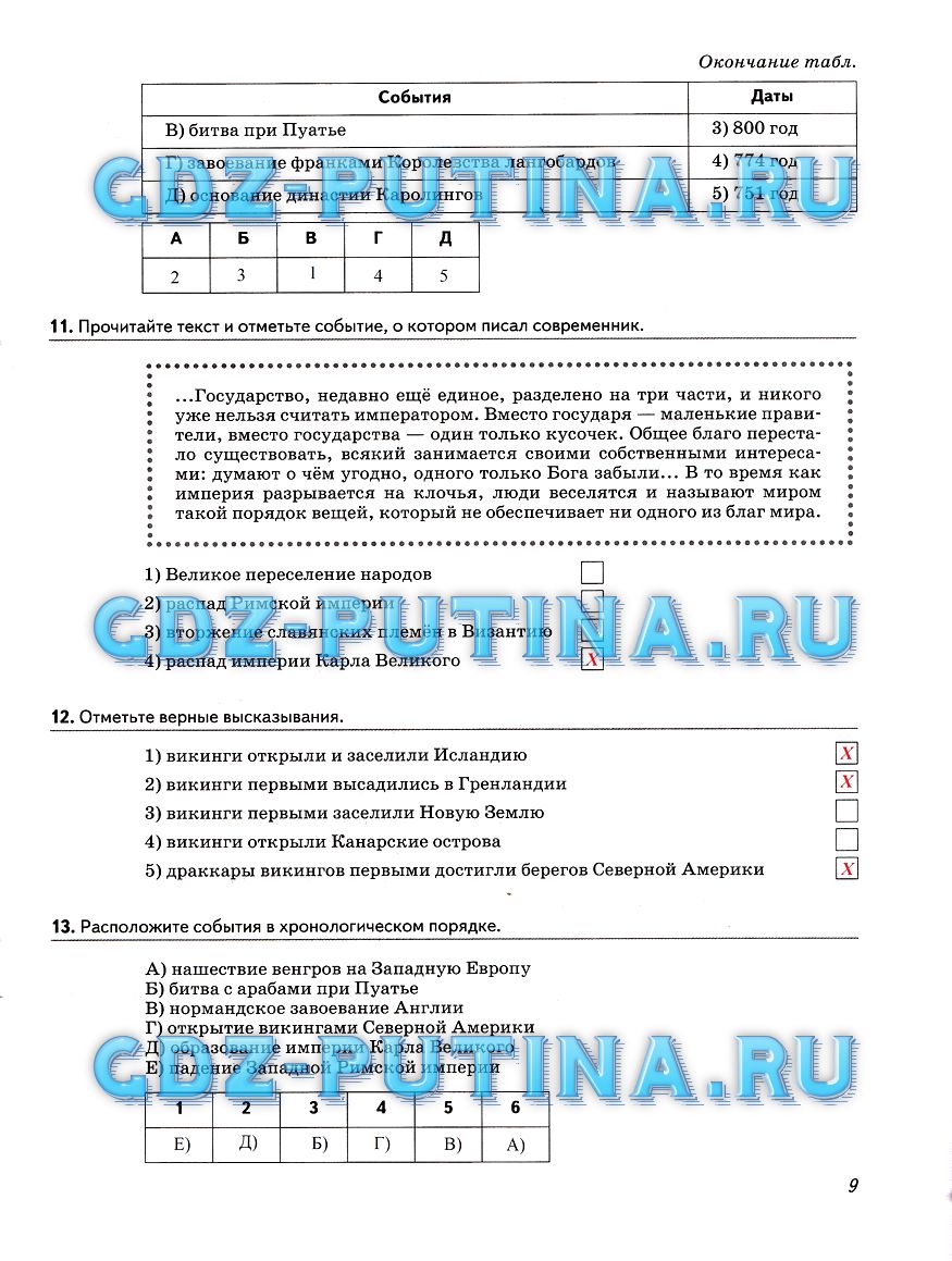 гдз 6 класс рабочая тетрадь страница 9 история Колпаков, Пономарев