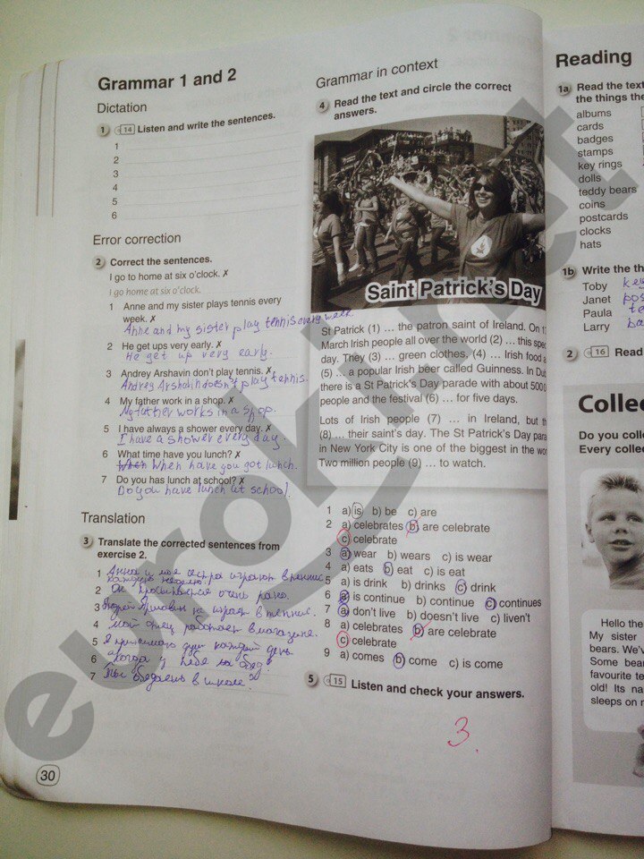 гдз 6 класс рабочая тетрадь страница 30 английский язык Комарова, Ларионова