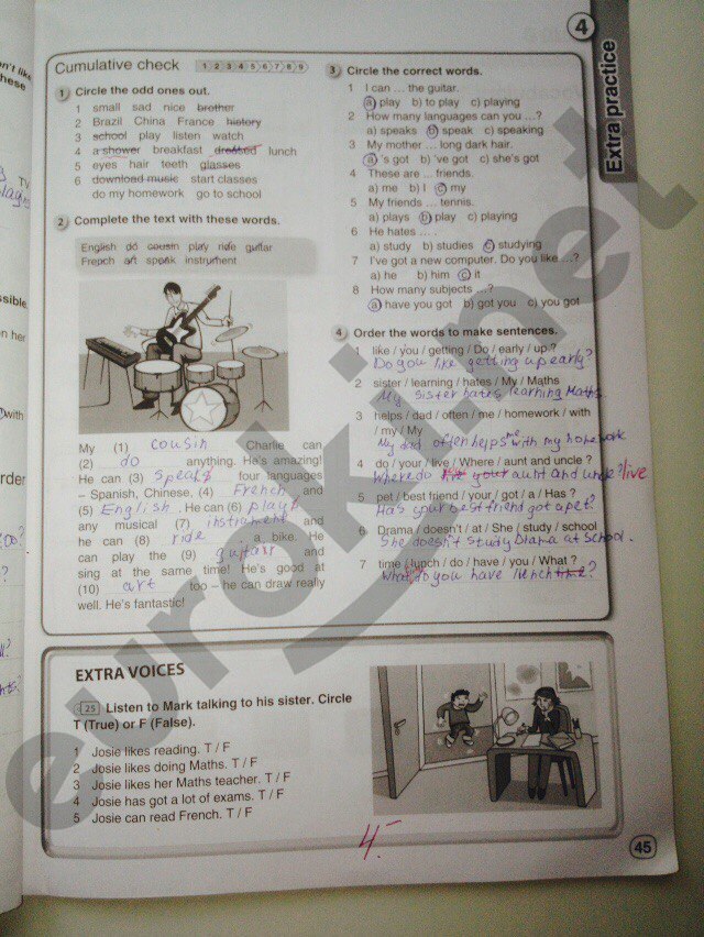 гдз 6 класс рабочая тетрадь страница 45 английский язык Комарова, Ларионова