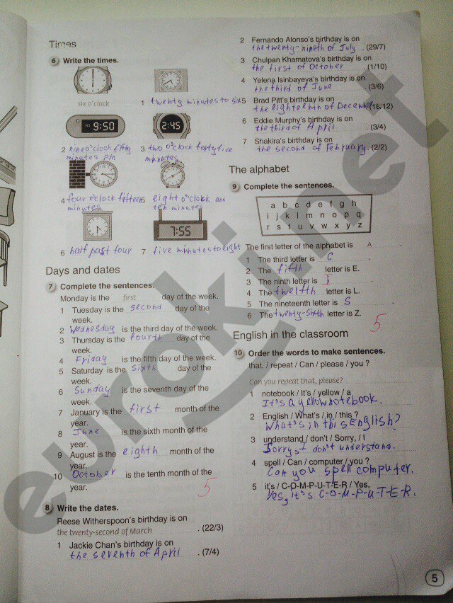 гдз 6 класс рабочая тетрадь страница 5 английский язык Комарова, Ларионова