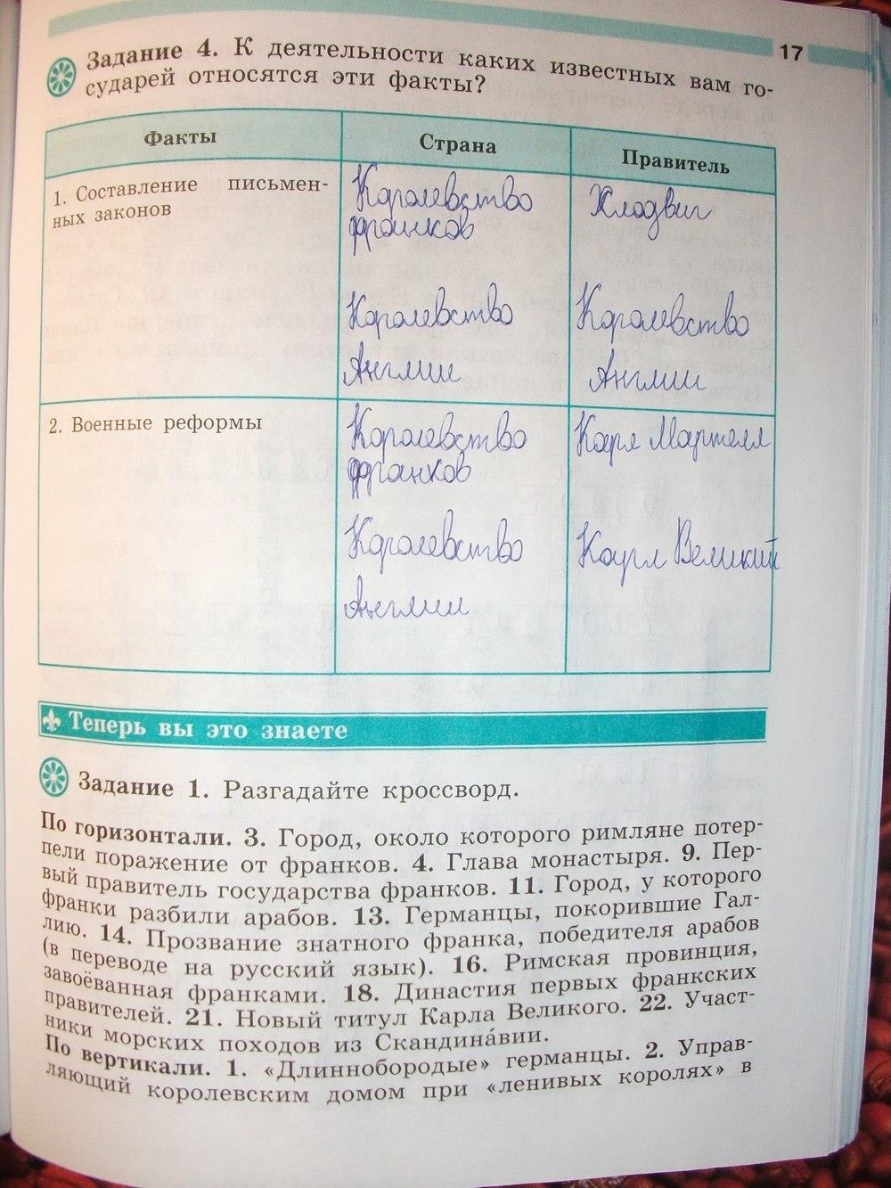 гдз 6 класс рабочая тетрадь страница 17 история Крючкова