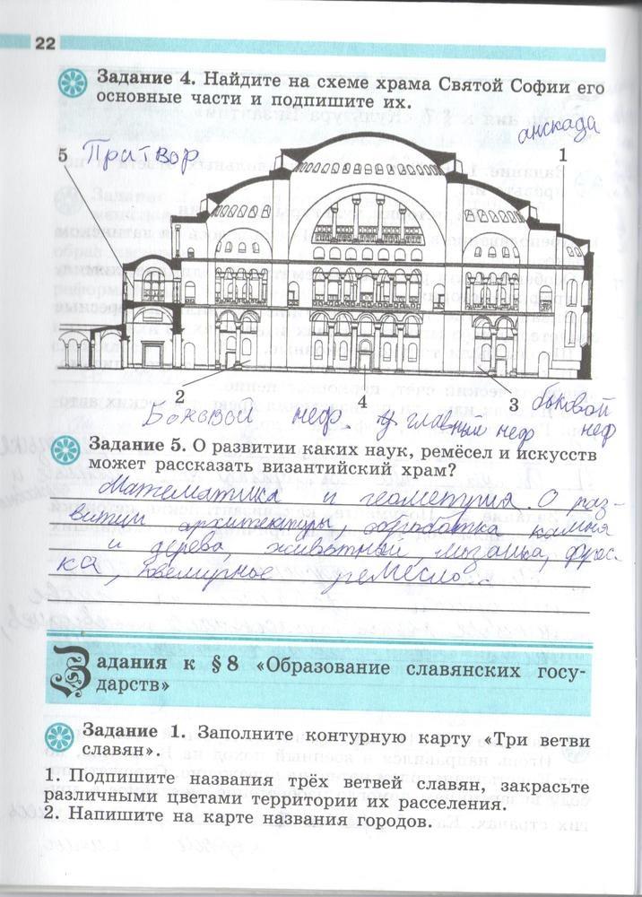 гдз 6 класс рабочая тетрадь страница 22 история Крючкова
