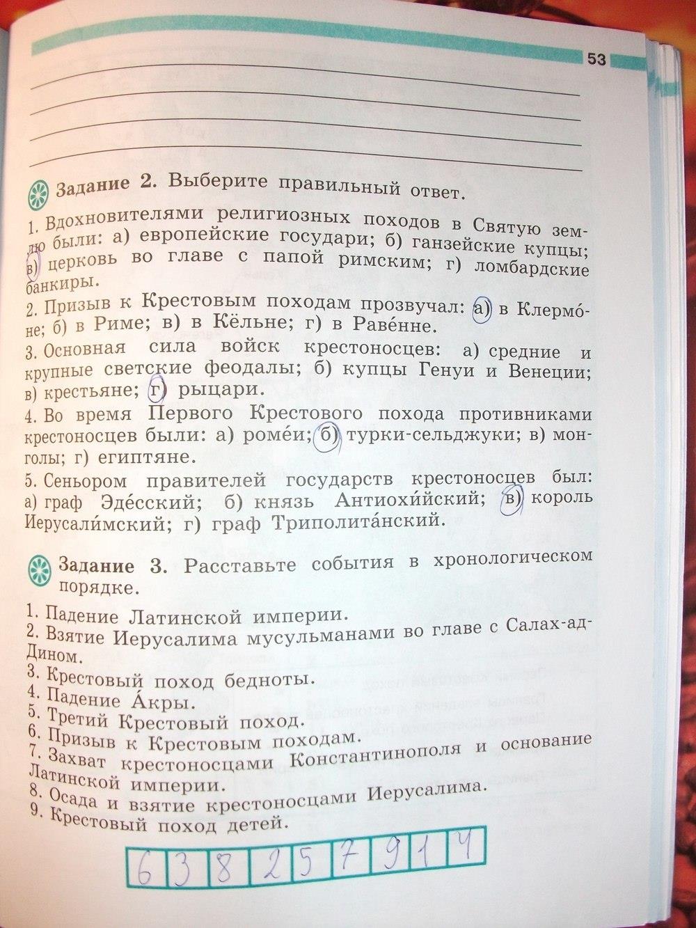 гдз 6 класс рабочая тетрадь страница 53 история Крючкова