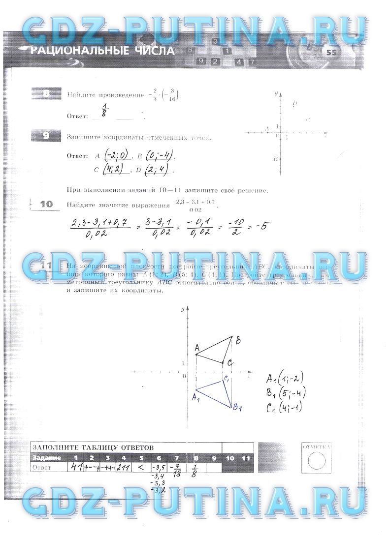гдз 6 класс тетрадь-экзаменатор страница 55 математика Кузнецова