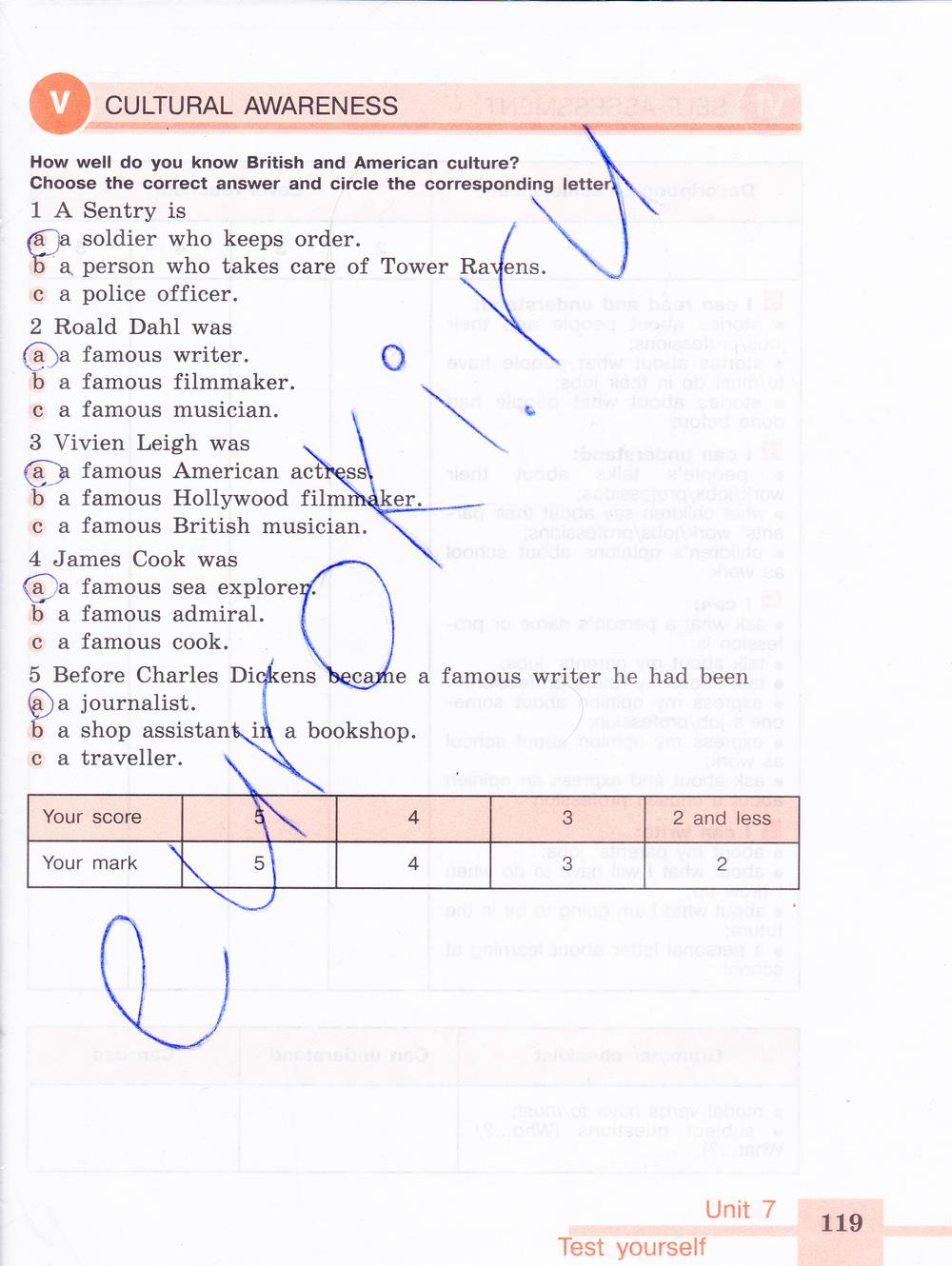 гдз 6 класс рабочая тетрадь страница 119 английский язык Кузовлев, Лапа