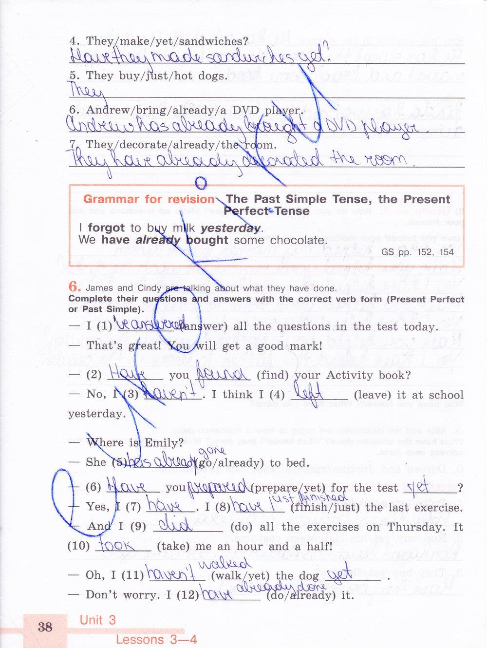 гдз 6 класс рабочая тетрадь страница 38 английский язык Кузовлев, Лапа