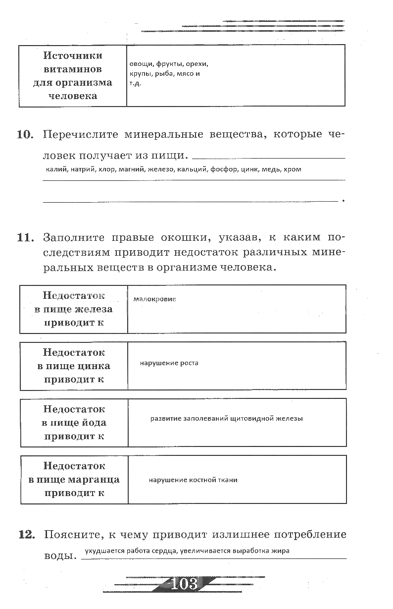 гдз 6 класс рабочая тетрадь страница 103 ОБЖ Латчук, Миронов, Бурдакова
