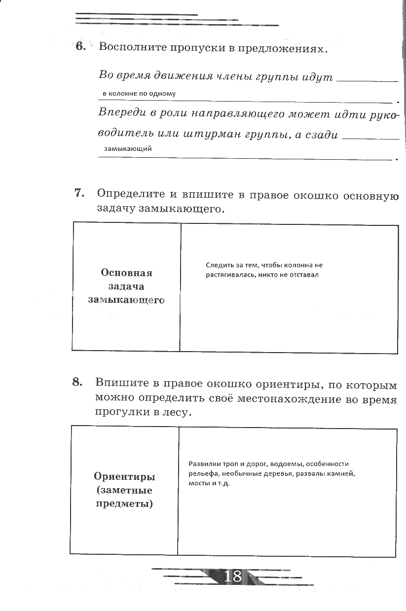 гдз 6 класс рабочая тетрадь страница 18 ОБЖ Латчук, Миронов, Бурдакова