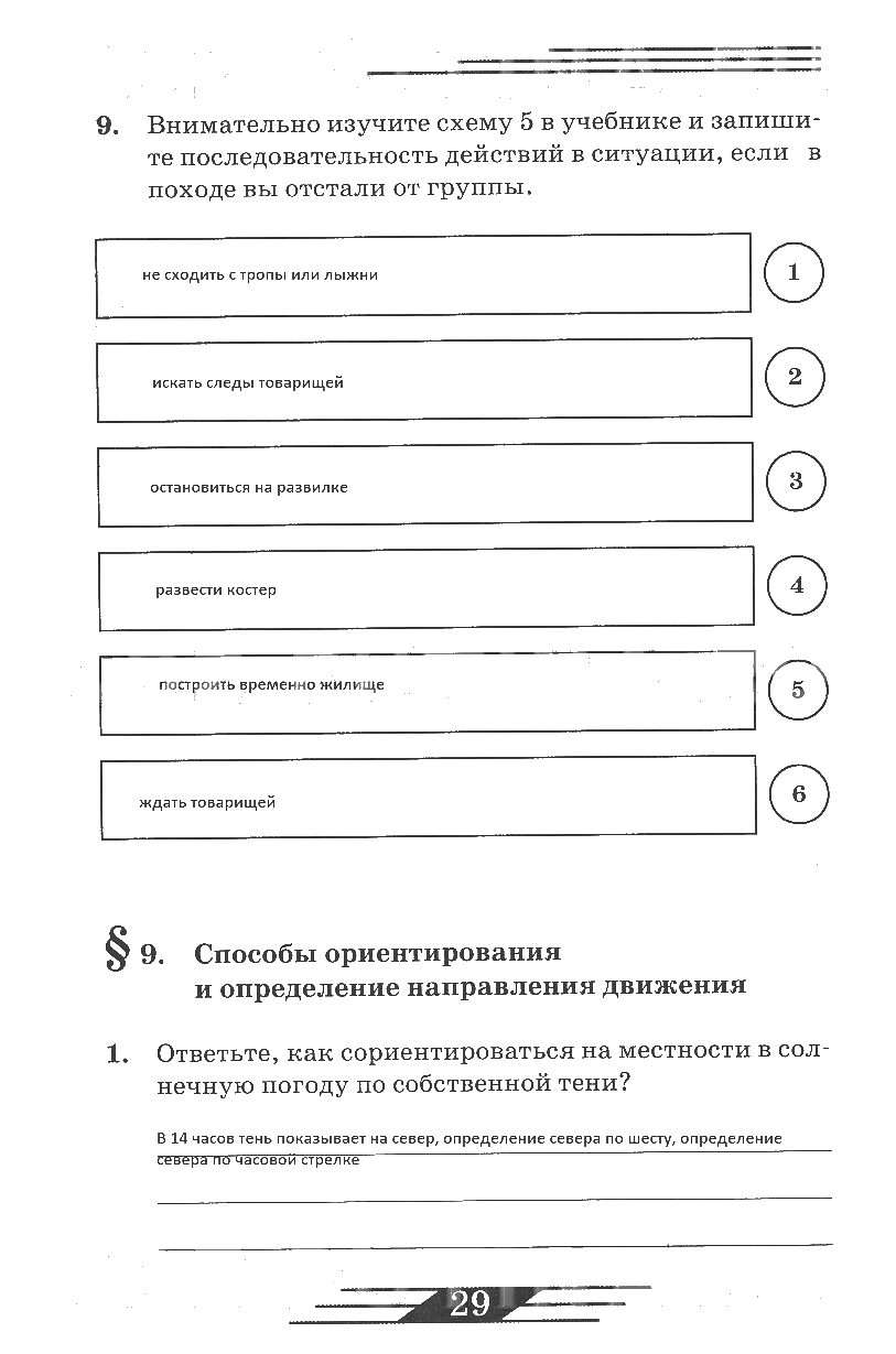 гдз 6 класс рабочая тетрадь страница 29 ОБЖ Латчук, Миронов, Бурдакова