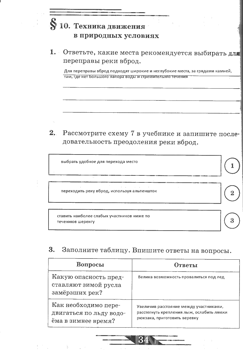 гдз 6 класс рабочая тетрадь страница 34 ОБЖ Латчук, Миронов, Бурдакова