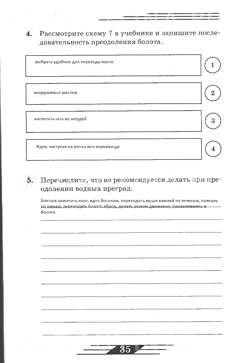 гдз 6 класс рабочая тетрадь страница 35 ОБЖ Латчук, Миронов, Бурдакова