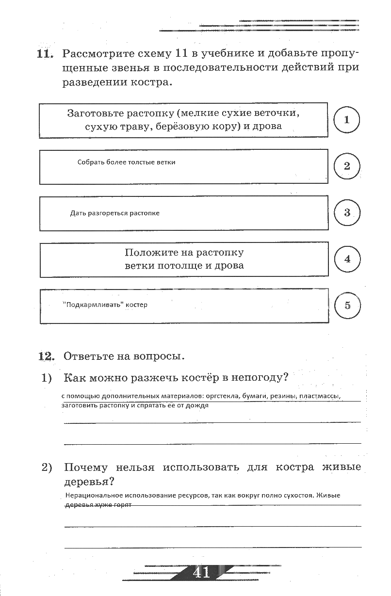 гдз 6 класс рабочая тетрадь страница 41 ОБЖ Латчук, Миронов, Бурдакова