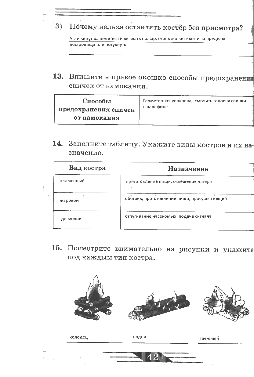 гдз 6 класс рабочая тетрадь страница 42 ОБЖ Латчук, Миронов, Бурдакова