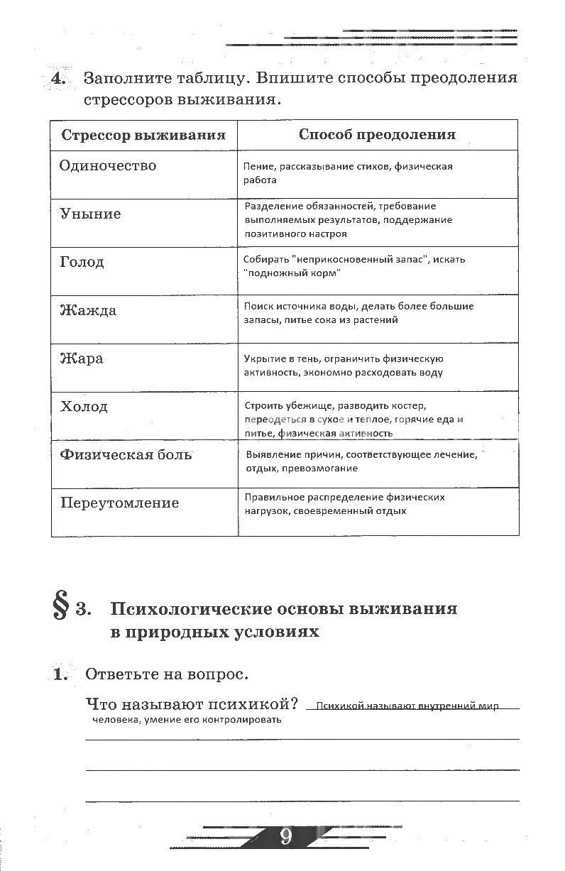 гдз 6 класс рабочая тетрадь страница 9 ОБЖ Латчук, Миронов, Бурдакова