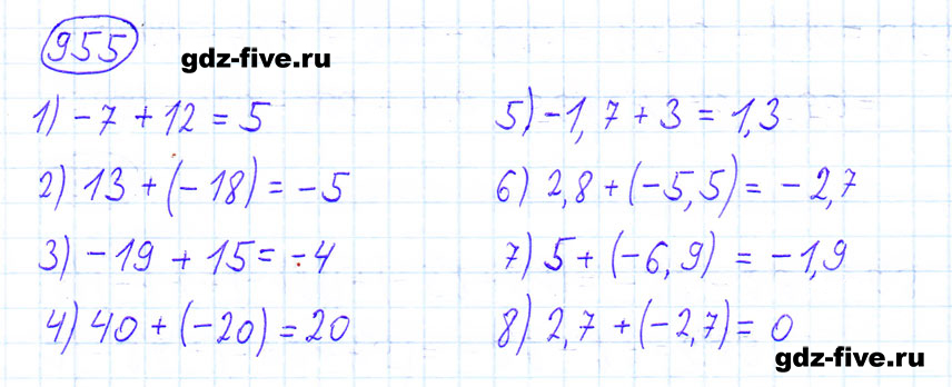 гдз 6 класс номер 955 математика Мерзляк, Полонский, Якир