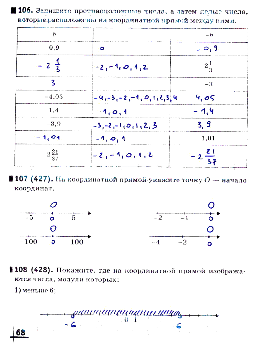 гдз 6 класс рабочая тетрадь часть 1 страница 68 математика Муравин, Муравина
