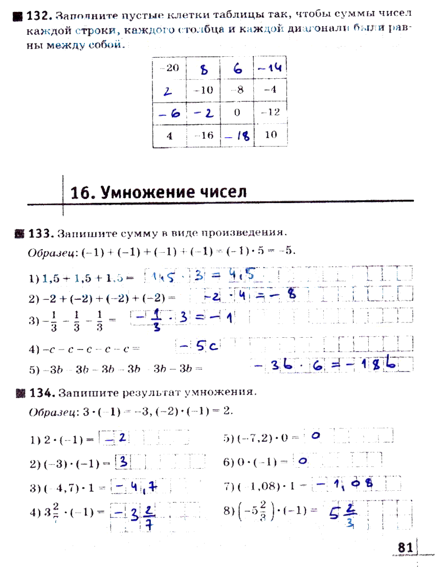 гдз 6 класс рабочая тетрадь часть 1 страница 81 математика Муравин, Муравина