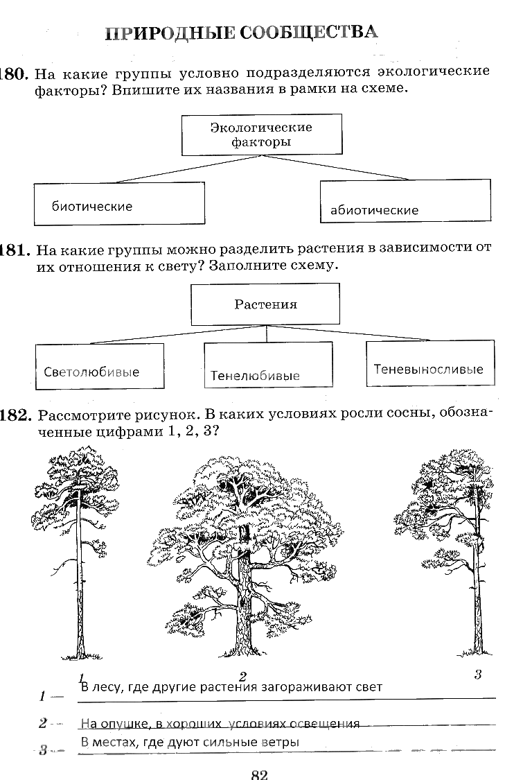 гдз 6 класс рабочая тетрадь страница 82 биология Пасечник, Снисаренко