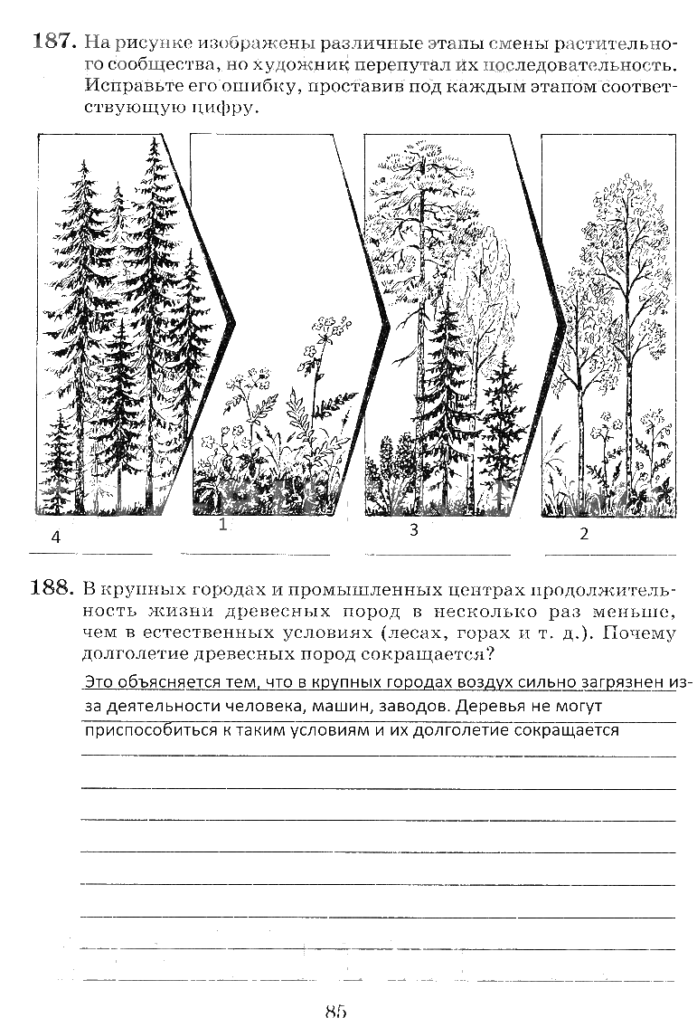гдз 6 класс рабочая тетрадь страница 85 биология Пасечник, Снисаренко