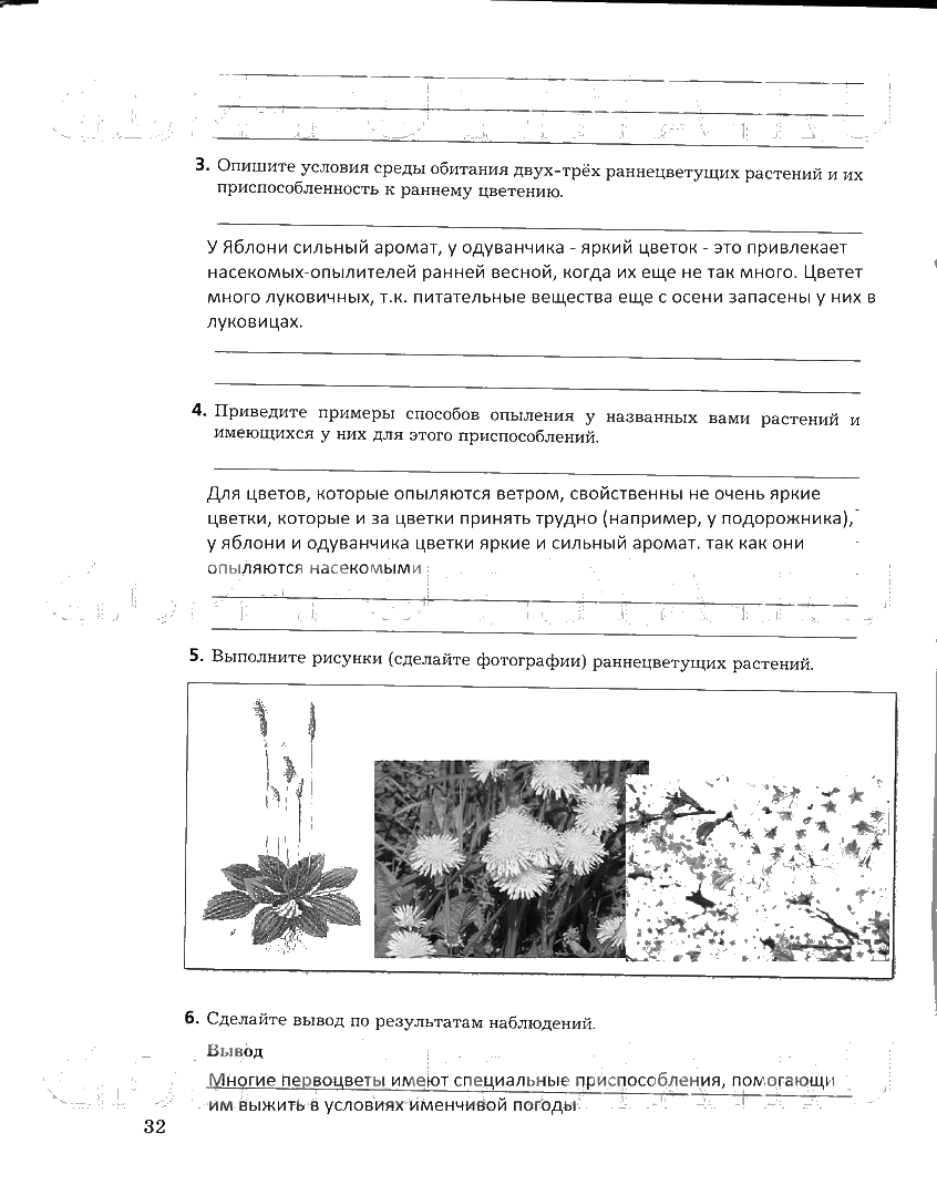 гдз 6 класс рабочая тетрадь часть 2 страница 32 биология Пономарева, Корнилова