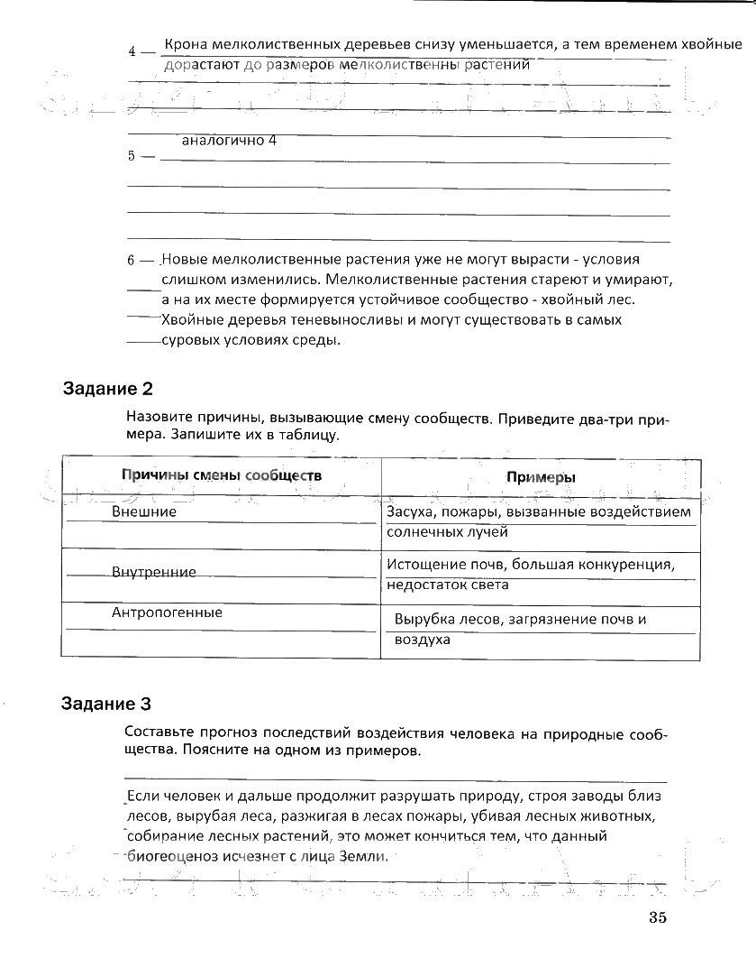 гдз 6 класс рабочая тетрадь часть 2 страница 35 биология Пономарева, Корнилова