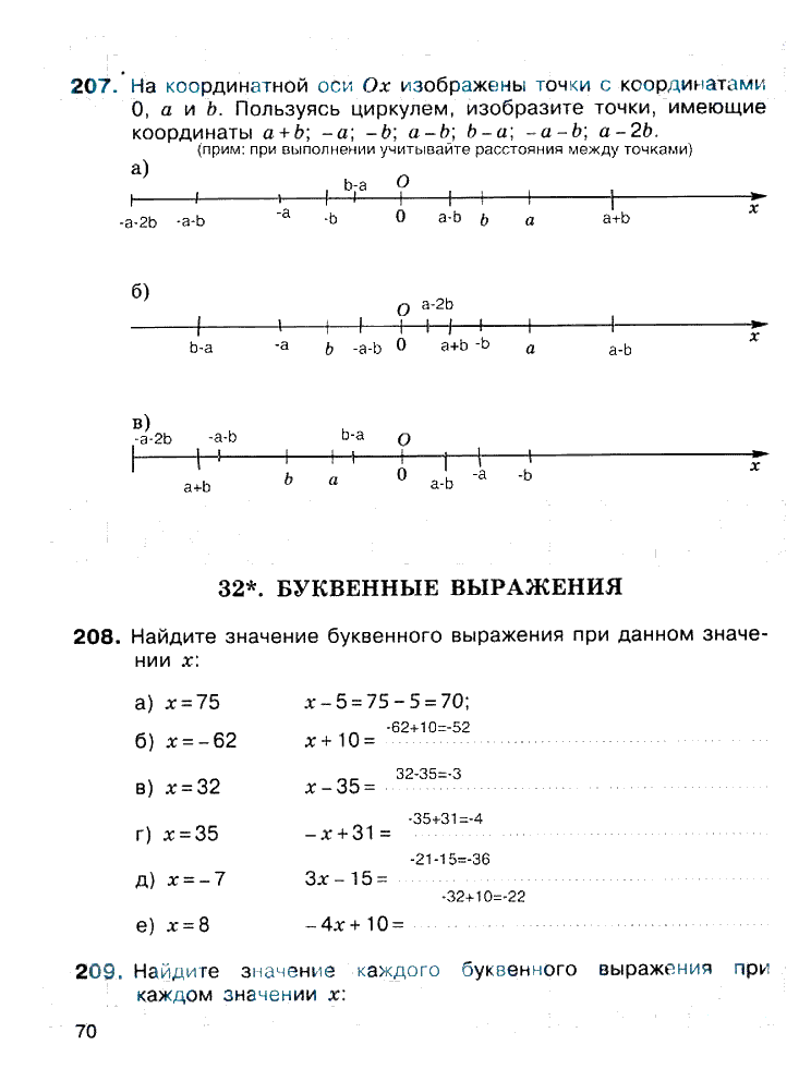 гдз 6 класс рабочая тетрадь страница 70 математика Потапов, Шевкин