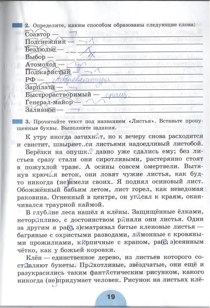 гдз 6 класс рабочая тетрадь часть 1 страница 19 русский язык Рыбченкова, Роговик