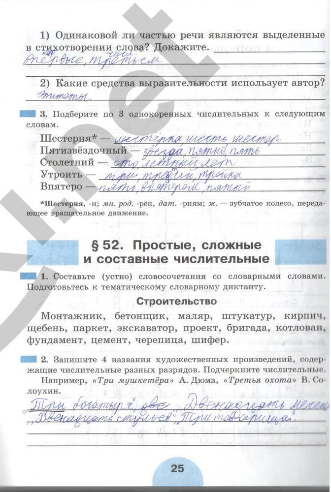 гдз 6 класс рабочая тетрадь часть 2 страница 25 русский язык Рыбченкова, Роговик