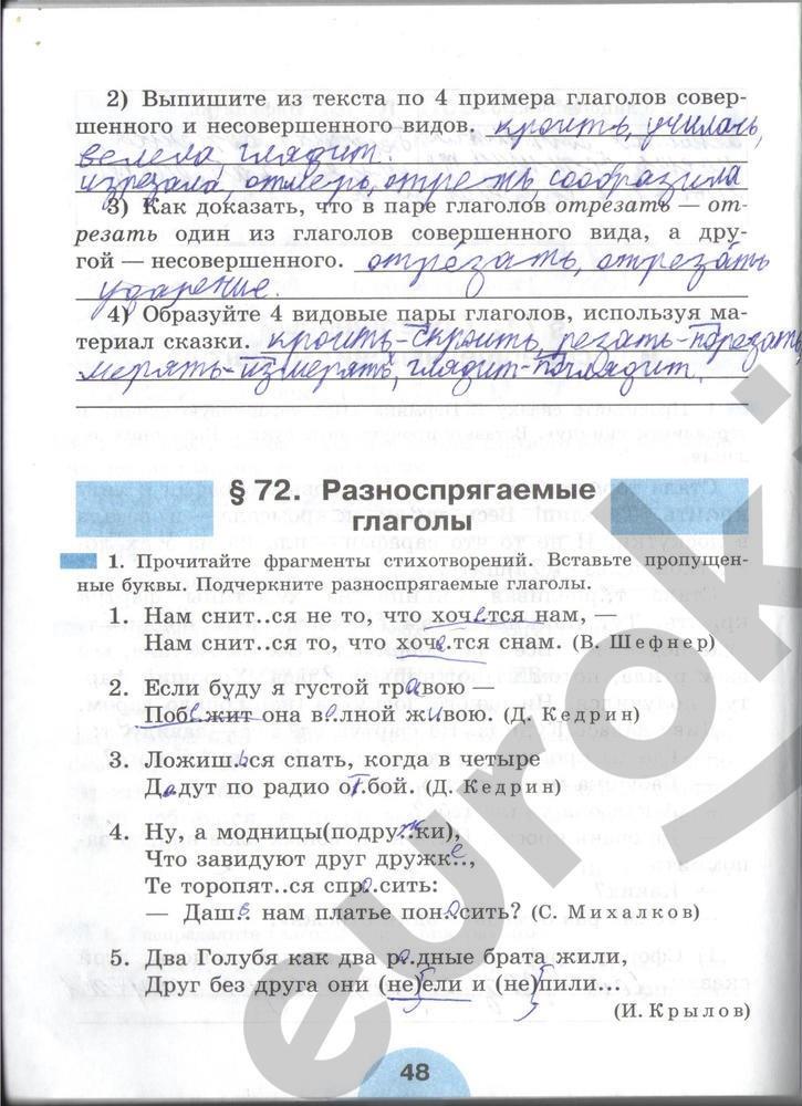 гдз 6 класс рабочая тетрадь часть 2 страница 48 русский язык Рыбченкова, Роговик