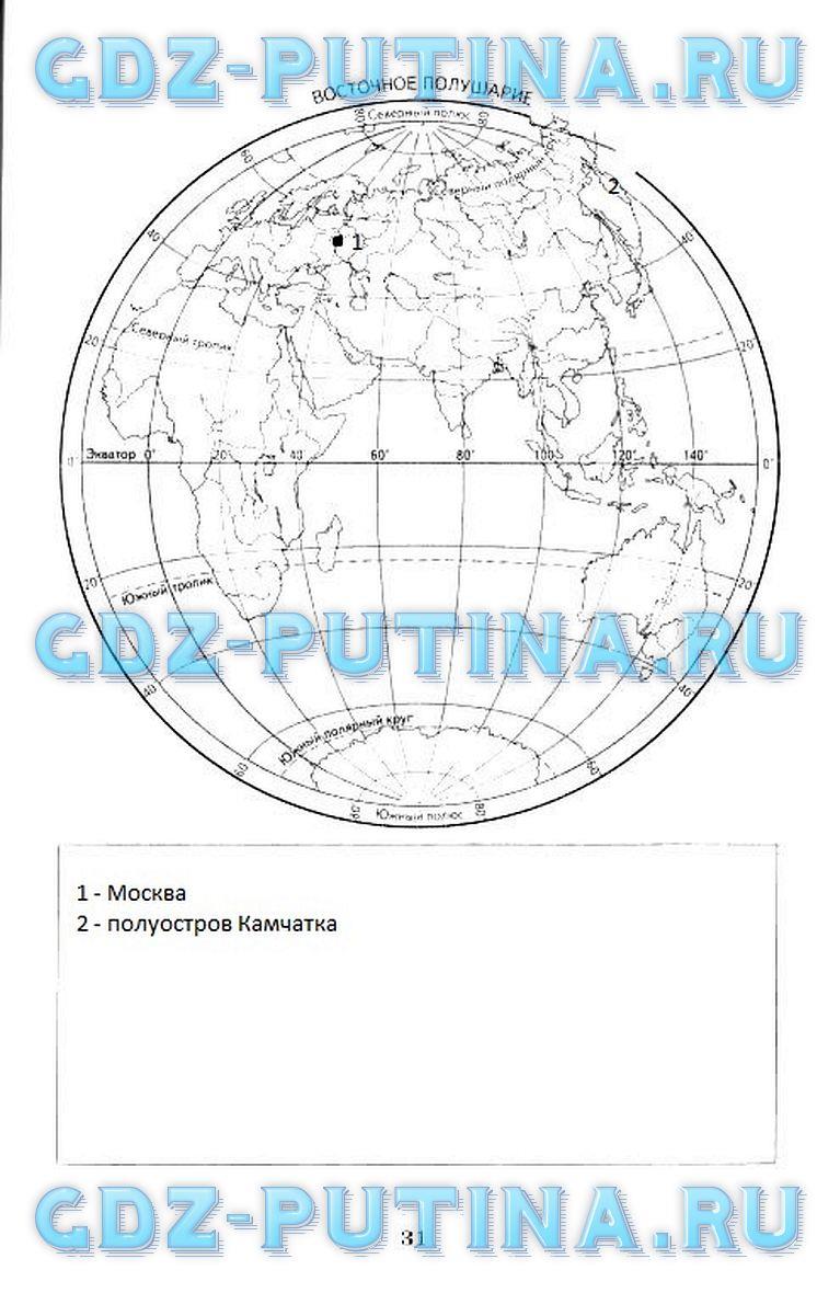 гдз 6 класс рабочая тетрадь страница 31 география Шатных к учебнику Герасимовой